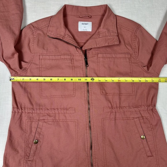 Old Navy Womens Canvas Utility Field Zip Jacket Size M Pink Military Barn Chore - Picture 12 of 15